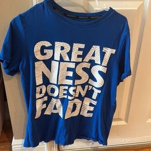 Xersion Boy’s Short-Sleeve “Greatness Doesn’t Fade” Blue & White Shirt L (14/16)